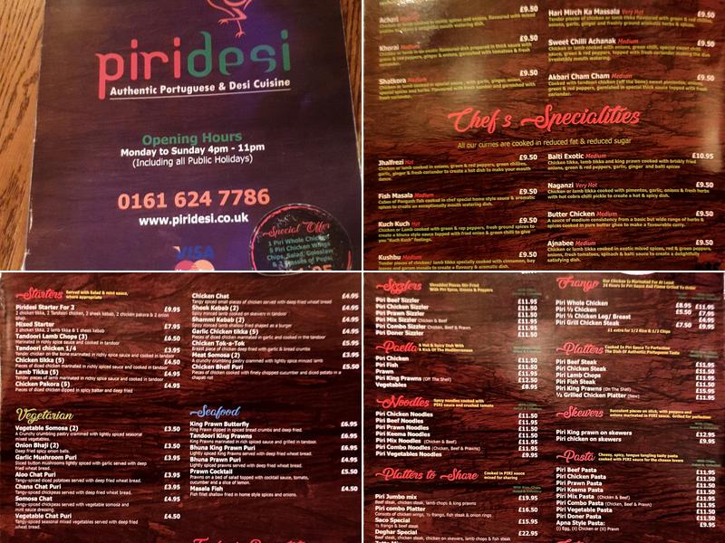 Piri Desi Menu