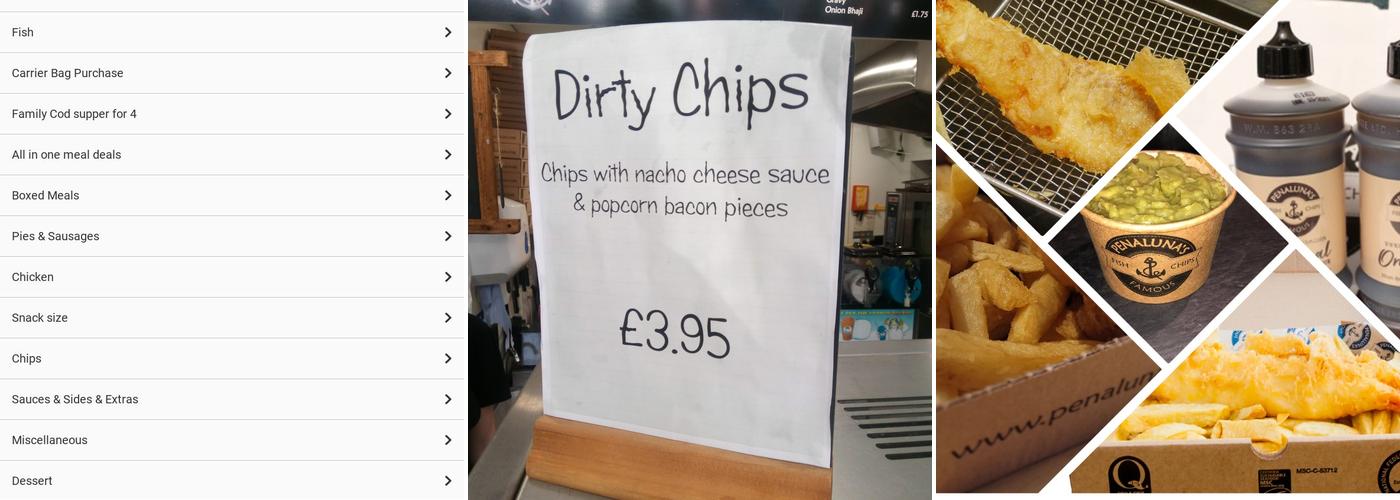 Penaluna's Famous Fish and Chips Menu