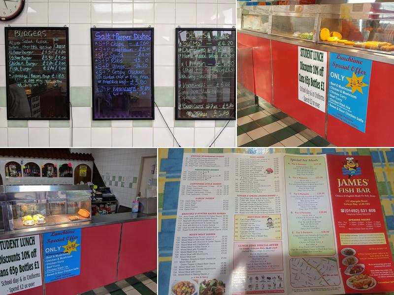 James' Fish Bar Menu