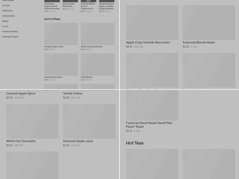 Starbucks Menu