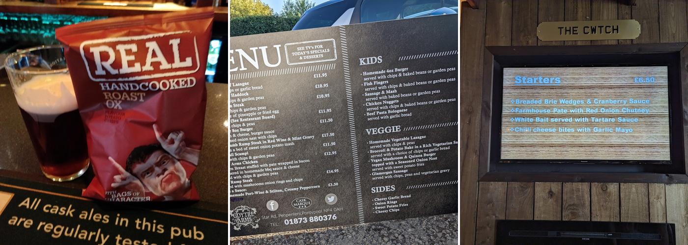 Goytre Arms Penperlleni Menu