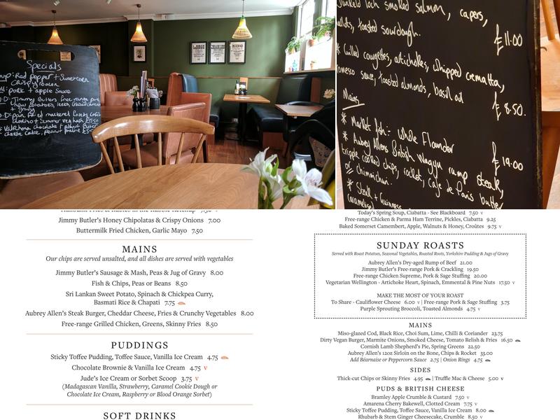The Star & Garter Menu