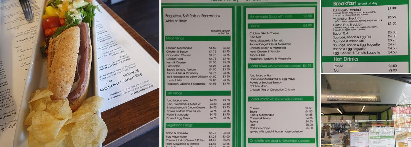 The Fresh Baguette Bar Menu
