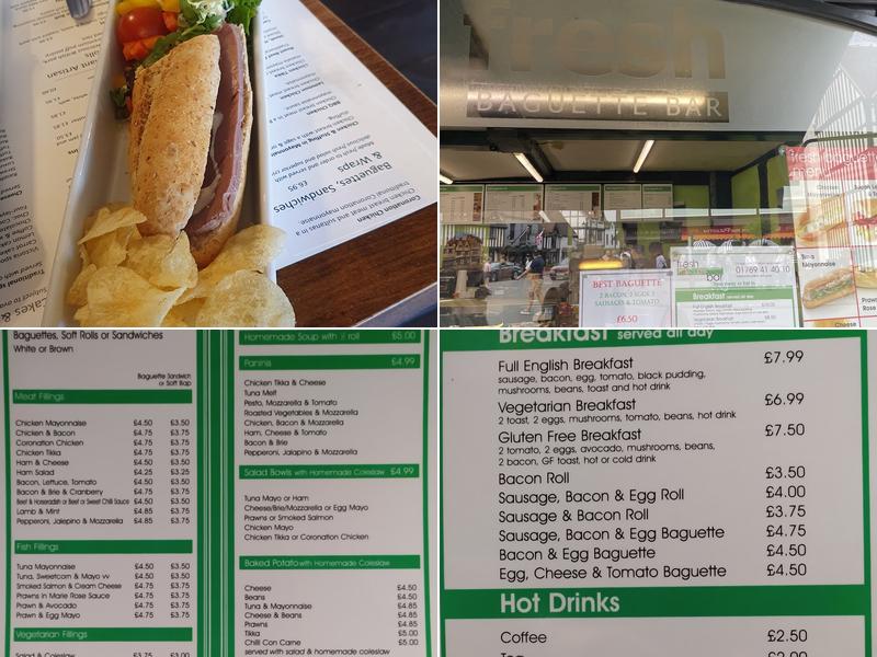 The Fresh Baguette Bar Menu