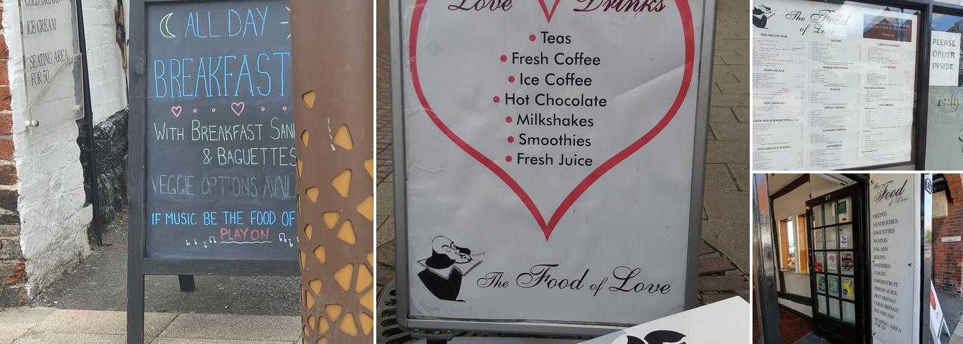 The Food Of Love. Menu