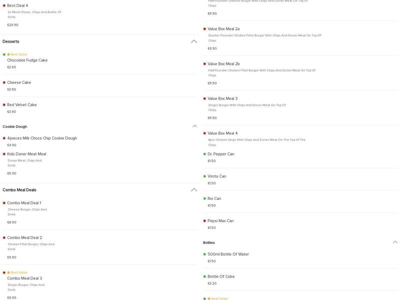 Best Kebab And Pizza Menu