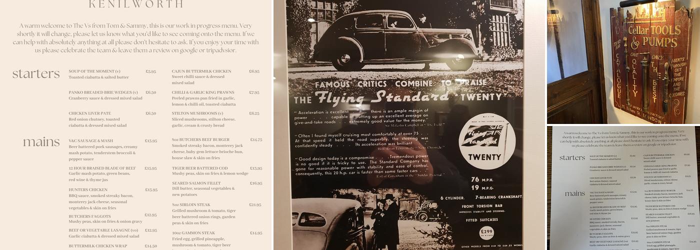 Virgins & Castle Menu