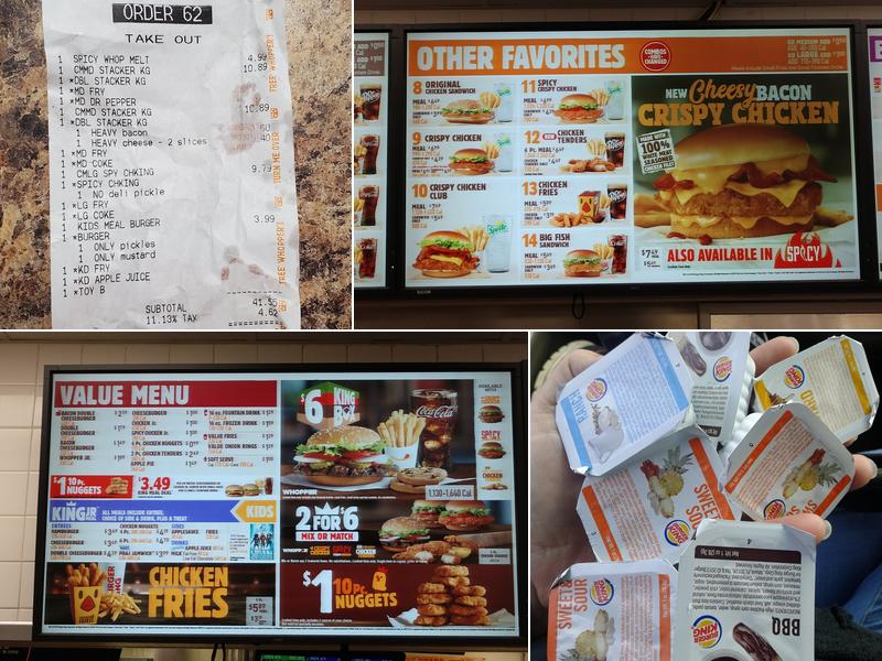 Burger King Menu