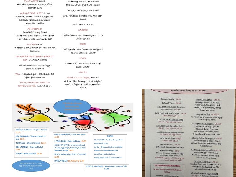 The Boathouse Brasserie Menu