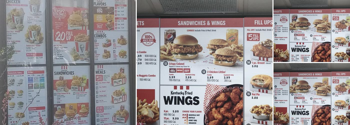 KFC Menu