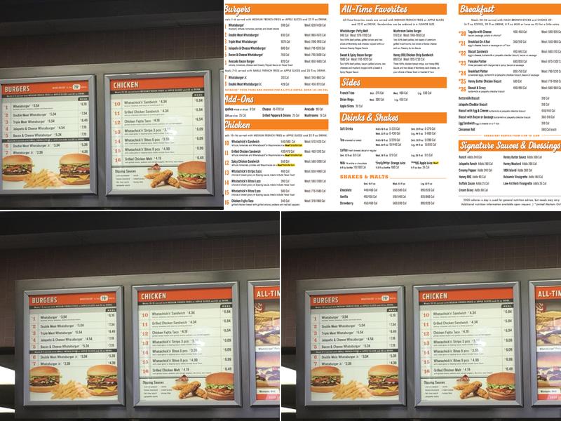 Whataburger Menu
