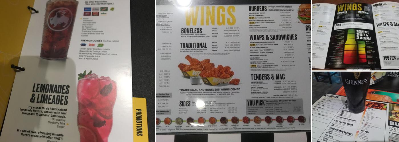 Buffalo Wild Wings Menu