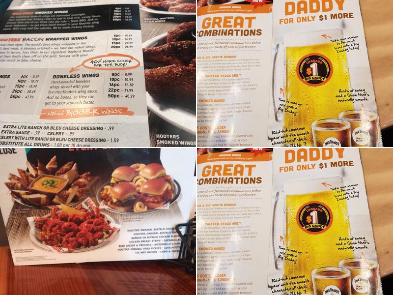 Hooters Menu