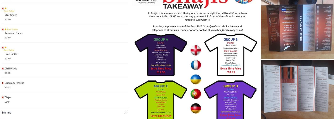 BHAJIS TAKEAWAY Menu