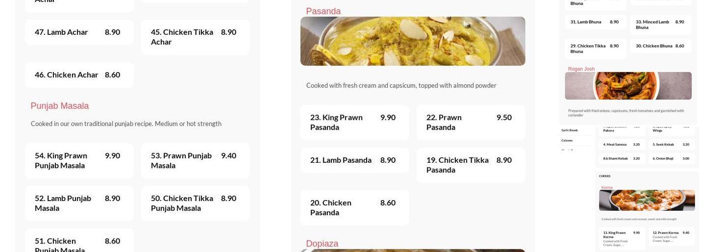 Chillys of Askern Menu