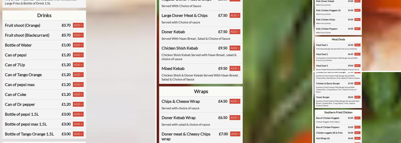 Blaze takeaway Menu