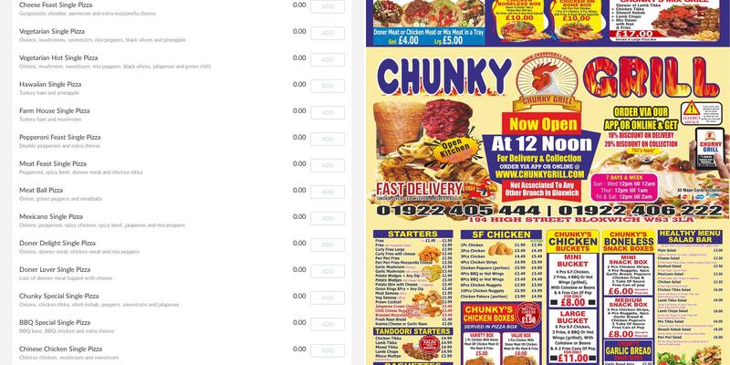 Chunky Grill Menu
