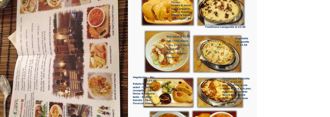 Gio's Italian Menu
