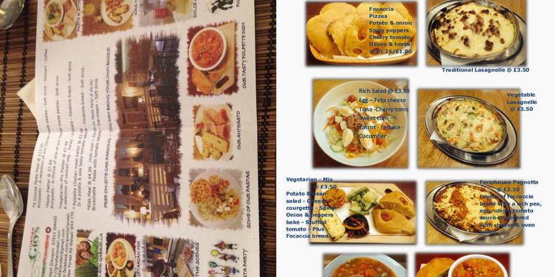 Gio's Italian Menu