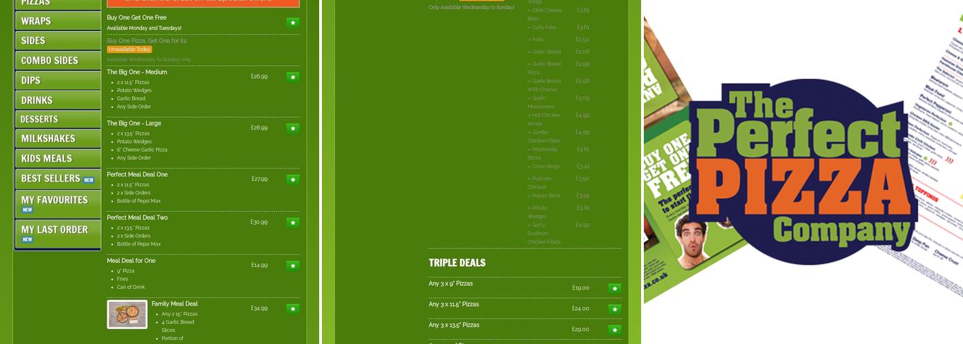 The Perfect Pizza Company Menu