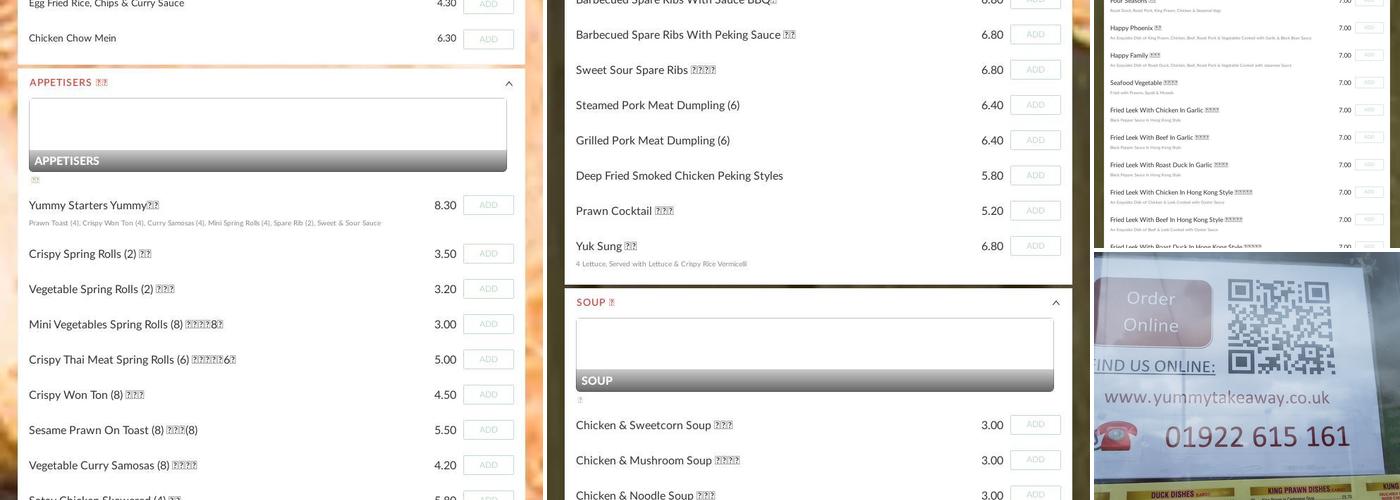 Yummy Chinese Takeaway Menu
