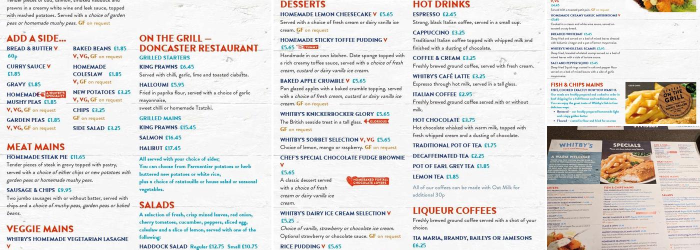 Whitby's Menu