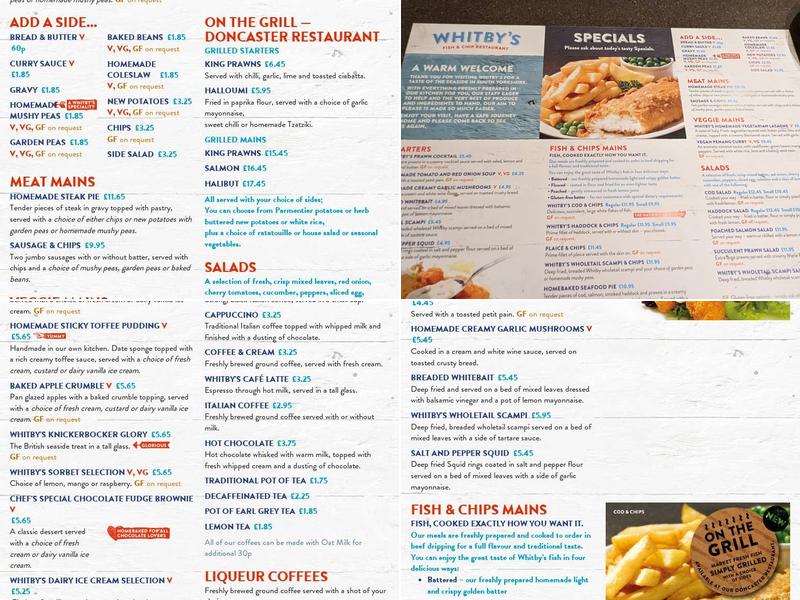 Whitby's Menu