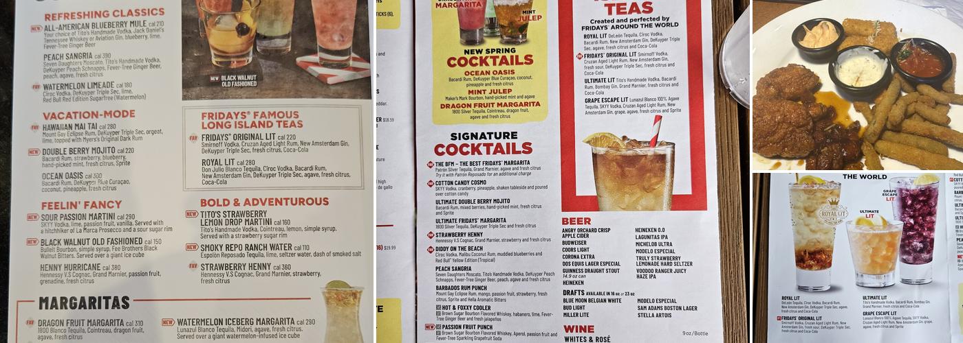 TGI Fridays Menu