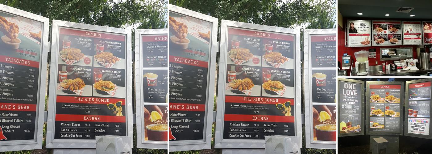 Raising Cane's Chicken Fingers Menu
