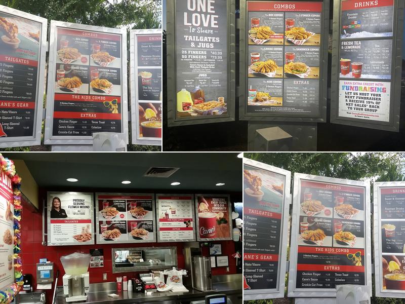 Raising Cane's Chicken Fingers Menu