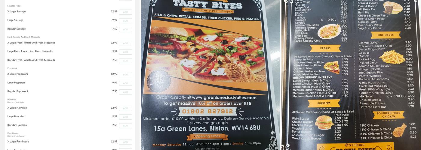 Green Lanes Tasty Bites Menu
