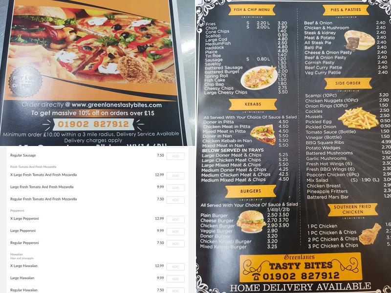 Green Lanes Tasty Bites Menu