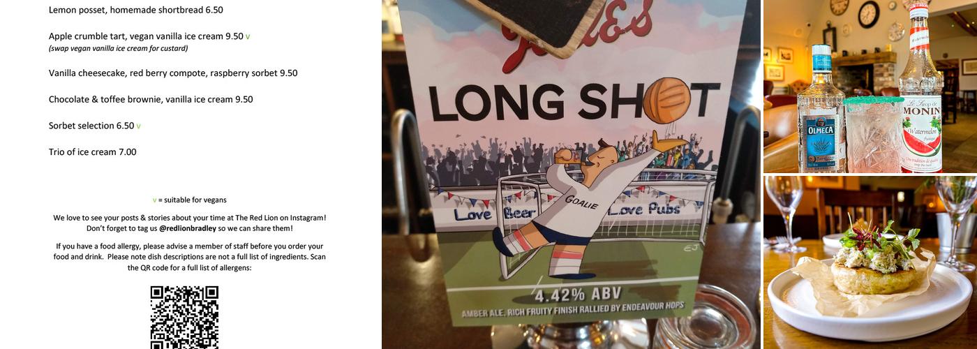 Red Lion Bradley Menu