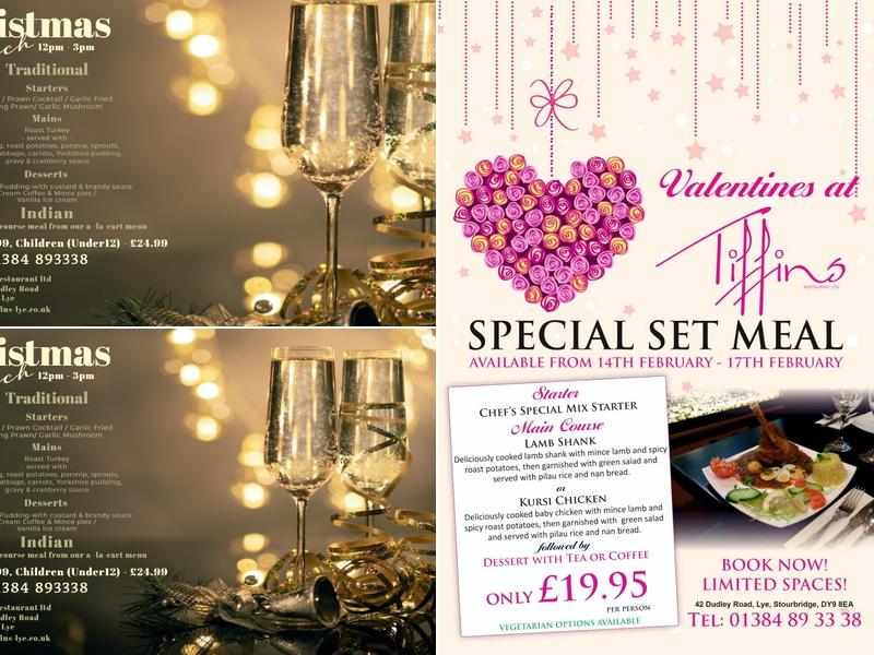 Tiffins Restaurant (Lye,Stourbridge) Menu