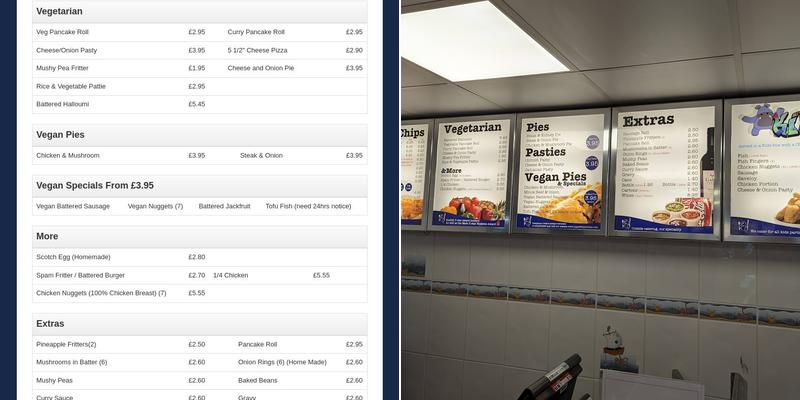 Jupps Fish and Chips Menu