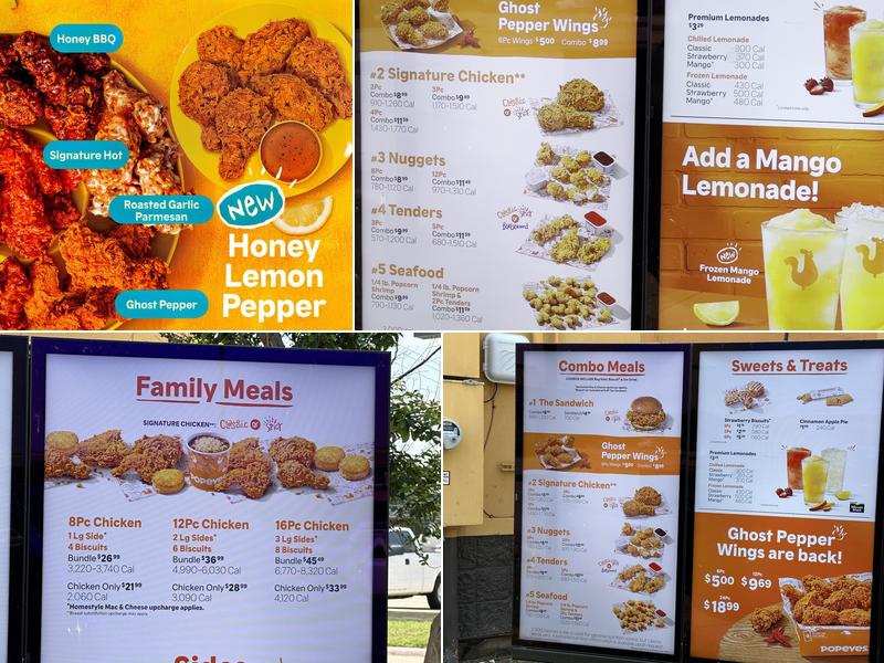 Popeyes Louisiana Kitchen Menu