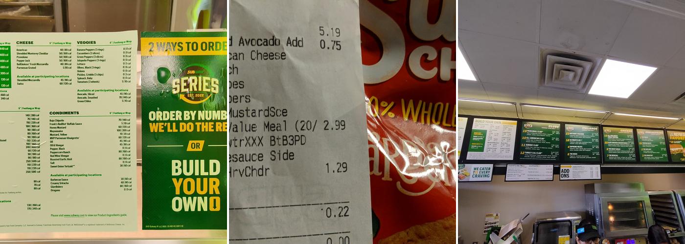 Subway Menu