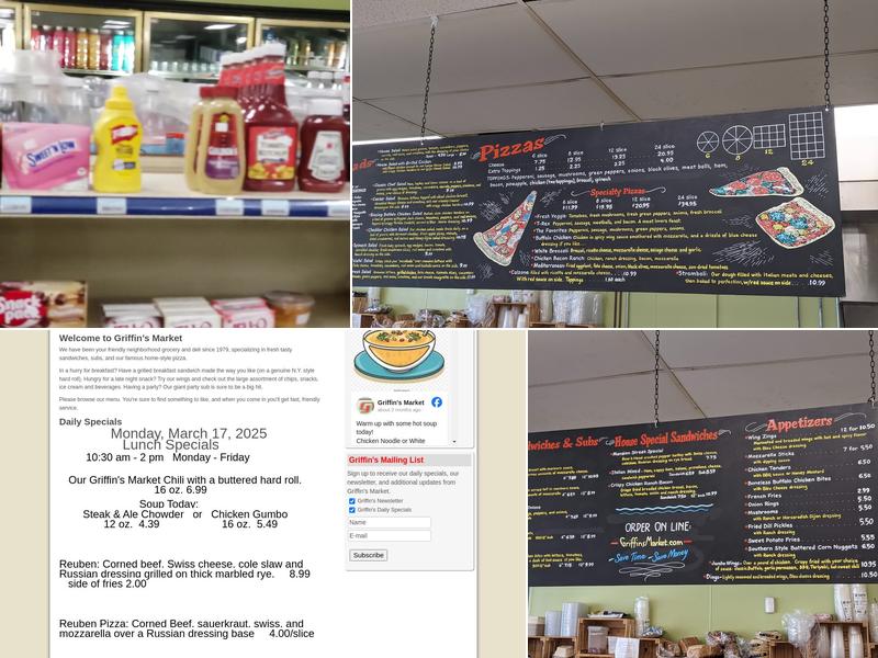 Griffin's Market Menu