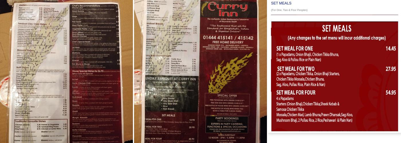Curry Inn Menu