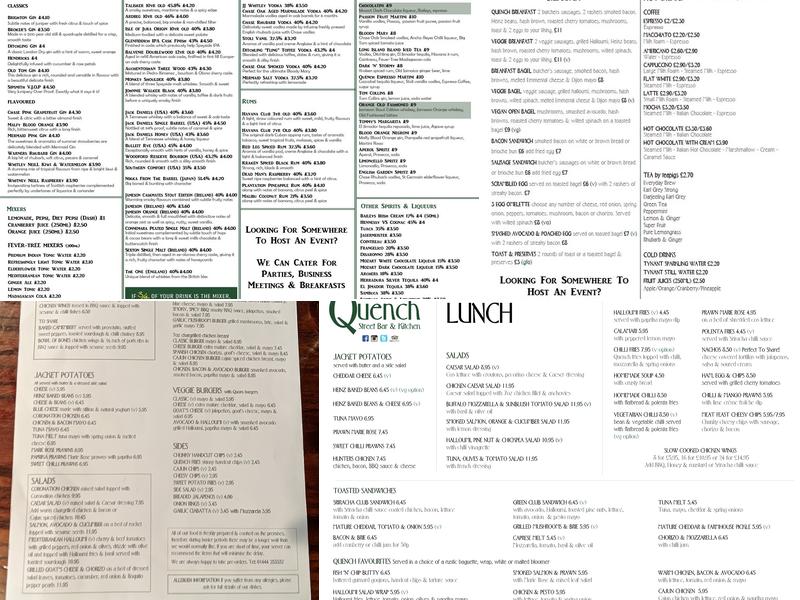 Quench Bar & Kitchen Menu
