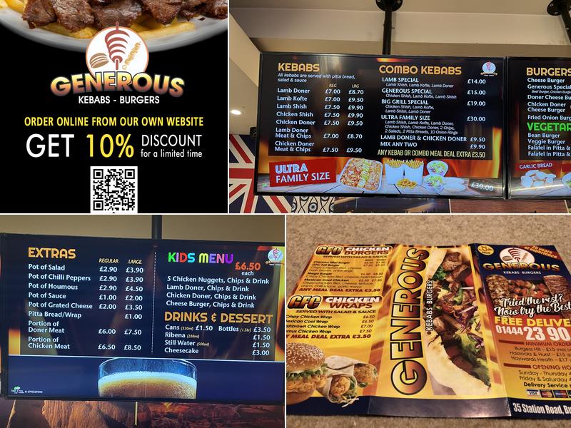Generous Kebab Menu