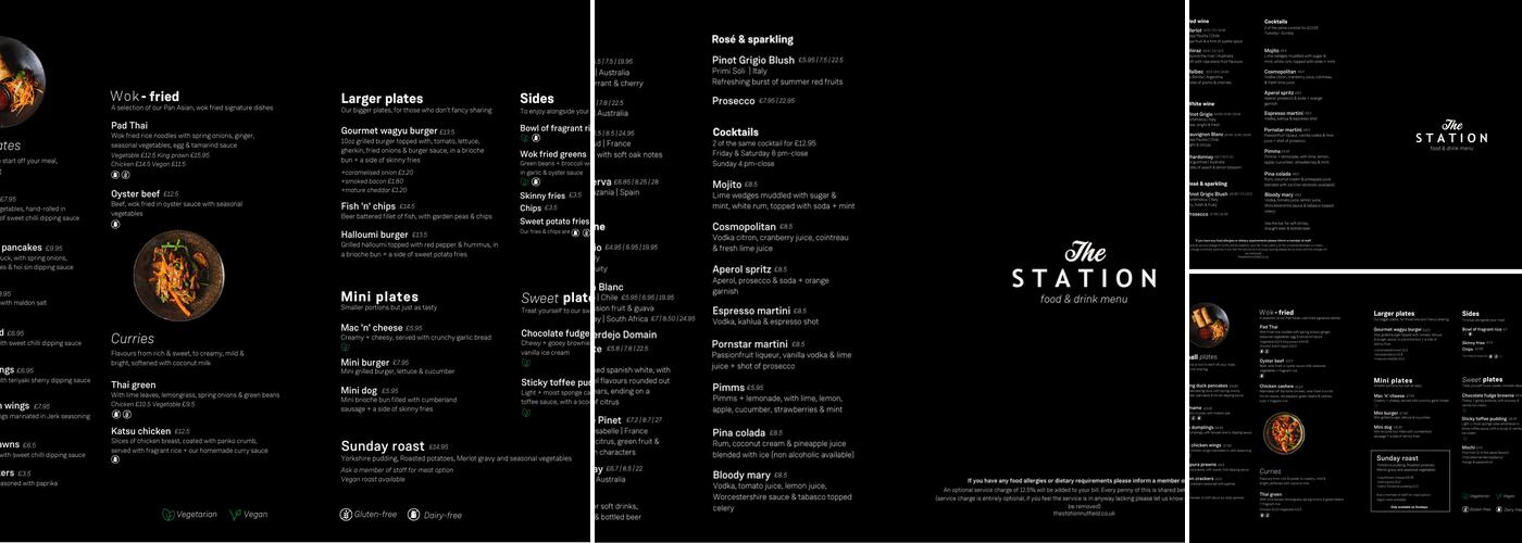 The Station Bar and Restaurant Menu