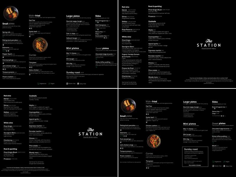 The Station Bar and Restaurant Menu