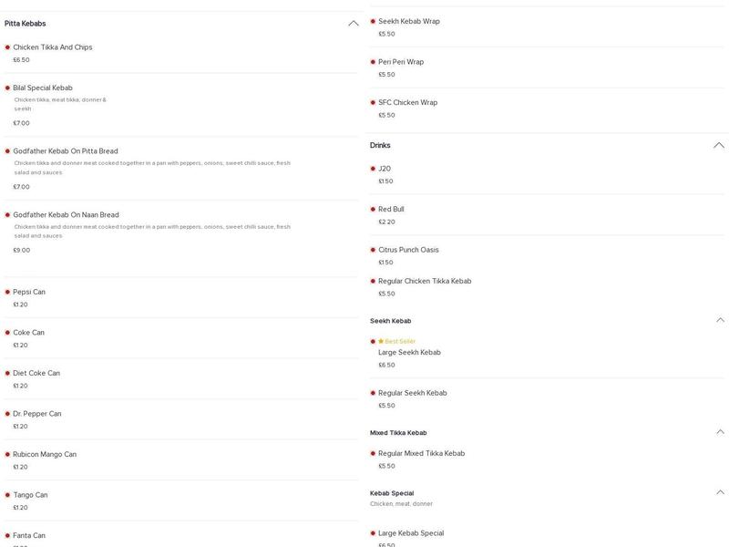 Bilal's Kitchen Menu