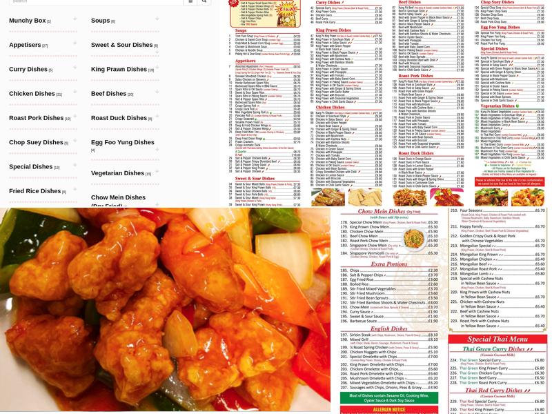 Aroma Chinese Takeaway Menu