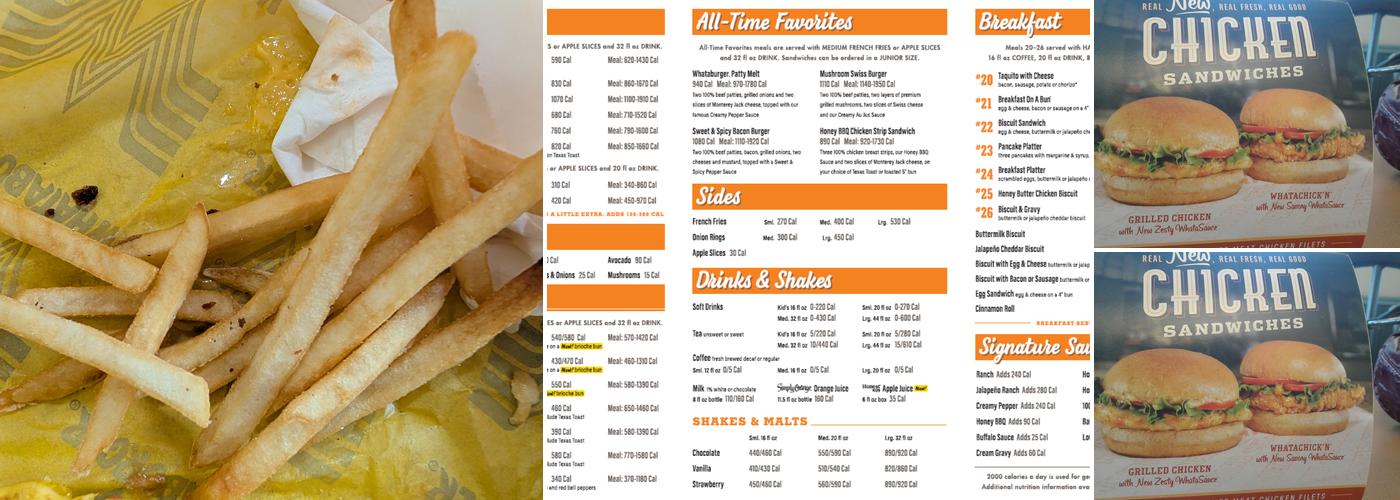 Whataburger Menu