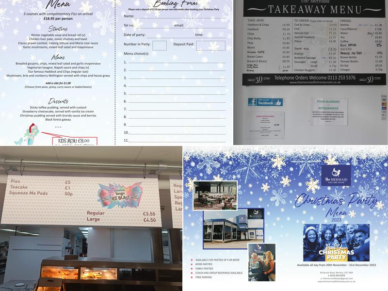 The Mermaid Fish Restaurant Menu