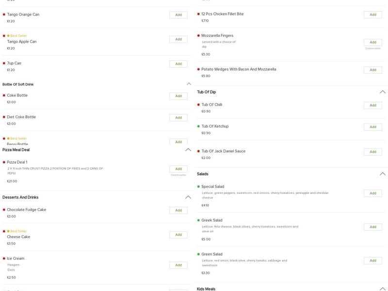 Leoruskys Pizzas Menu