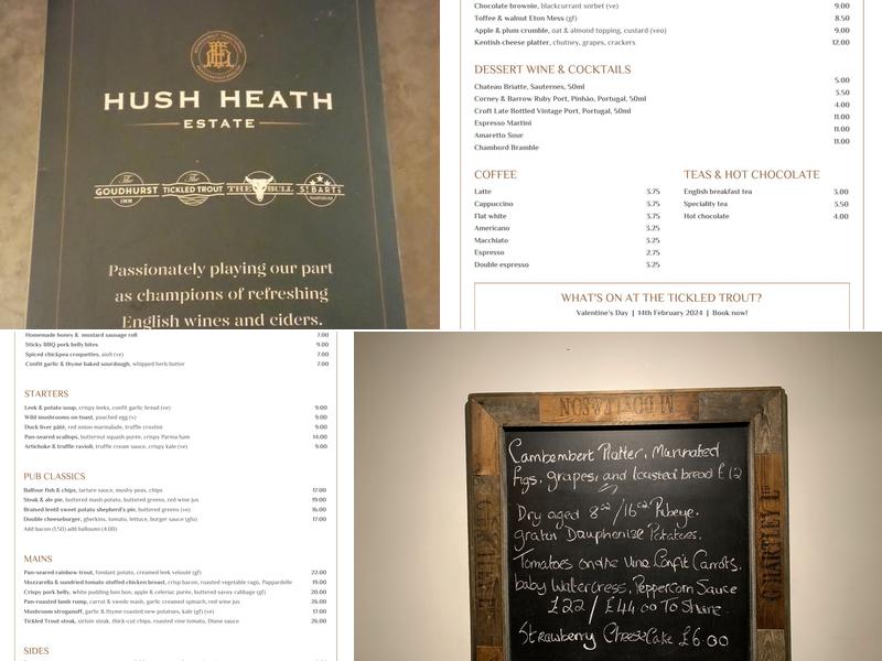 The Tickled Trout Menu