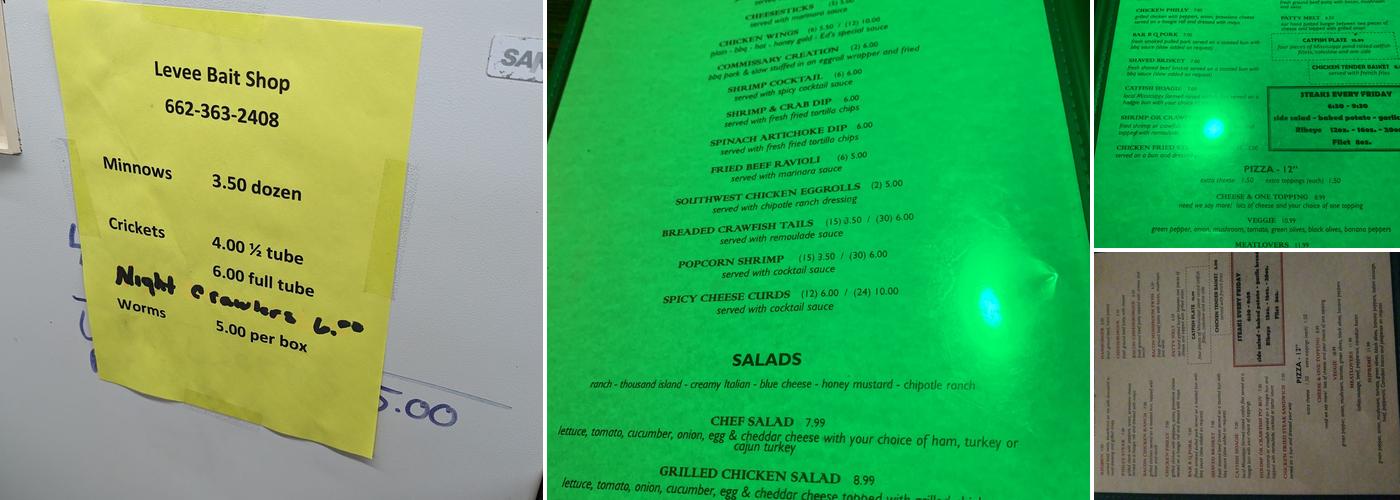 The Levee Commissary Menu